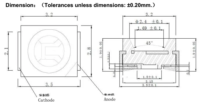 SMD type Optical Sensor Environment Friendly Photoresistor