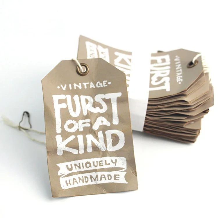 

Custom printed paper clothing garment hang tag for jeans, Black