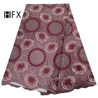 

HFX Best Selling African Embroidery Cotton Lace 2019 Nigeria Indian Wedding Swiss Voile Lace for Women