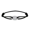 Engrave 925 Black String Custom CZ Stone Charm Silver Bracelet for Men