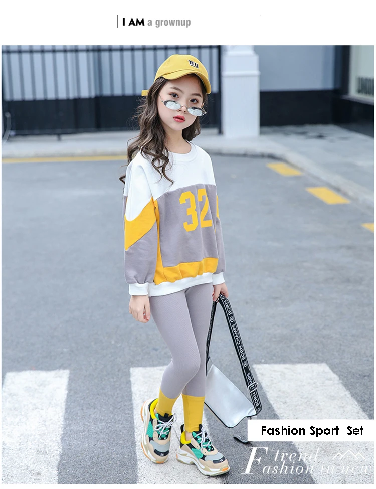 Hot Style Wholesale Kids Baby Girls Boutique Sport Clothing Set School