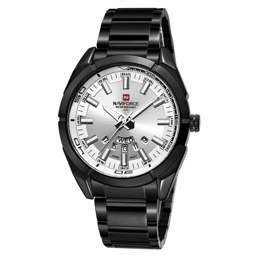 

Naviforce Watch 9038 Luxury Brand Stainless Steel Men Quartz Wristwatch Auto Date 30M Waterproof Men Watch Relojes Hombre, 4 color for choice