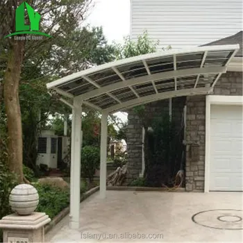 Lanyu Cheap Metal Curved Roof Carport With Storage Shed Attached