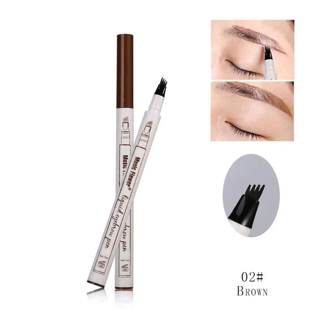 KOBWA Makeup Tattoo Eyebrow Pen Eyeliner Pencil With Unique Four Tips, Long...
