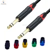 Rohs CE jinsanhu high quality golden audio guitar music instrument audio cable wire jack to rca jack 6.35 6.3 6.25 wholesale