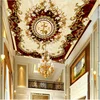 3D European Style Luxury Creative Beautiful Flowers Wall Mural Wallpaper For Roof Decoration
