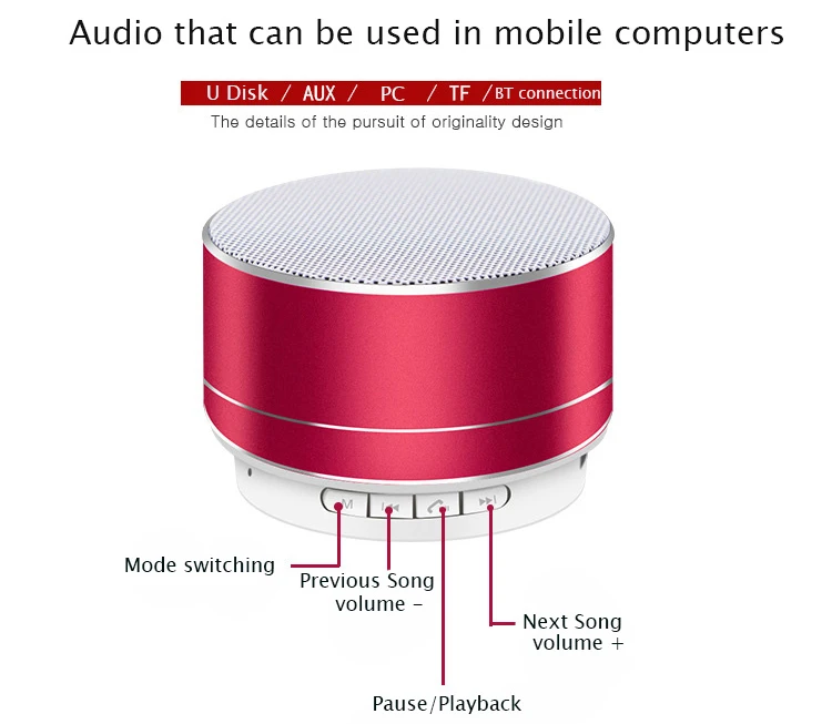 Customized logo print mini wireless speaker with FM radio - ANKUX.COM
