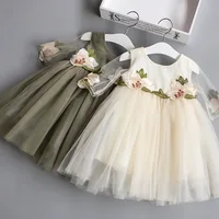 

chiffon lace sleeveless baby wedding dress baby girl dresses With OEM service