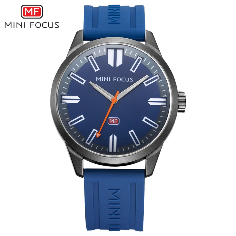 

MF0054G MINI FOCUS Luxury Brand Quartz Watch Casual Fashion Silicone watch Men Watch Business Sports Wristwatch, Any color available