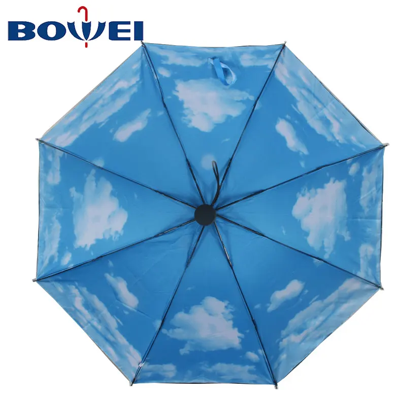 High quality cheap outdoor folding umbrella for both rain and sun