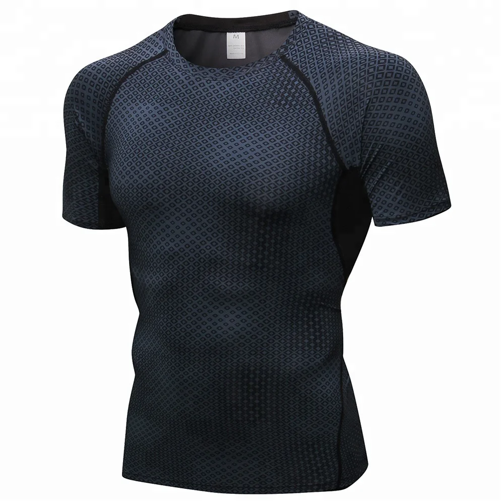 

Polyester sport workout gym clothes fashion athletic apparel for men compression quick dry fitness running yoga t-shirts, Multi-colors