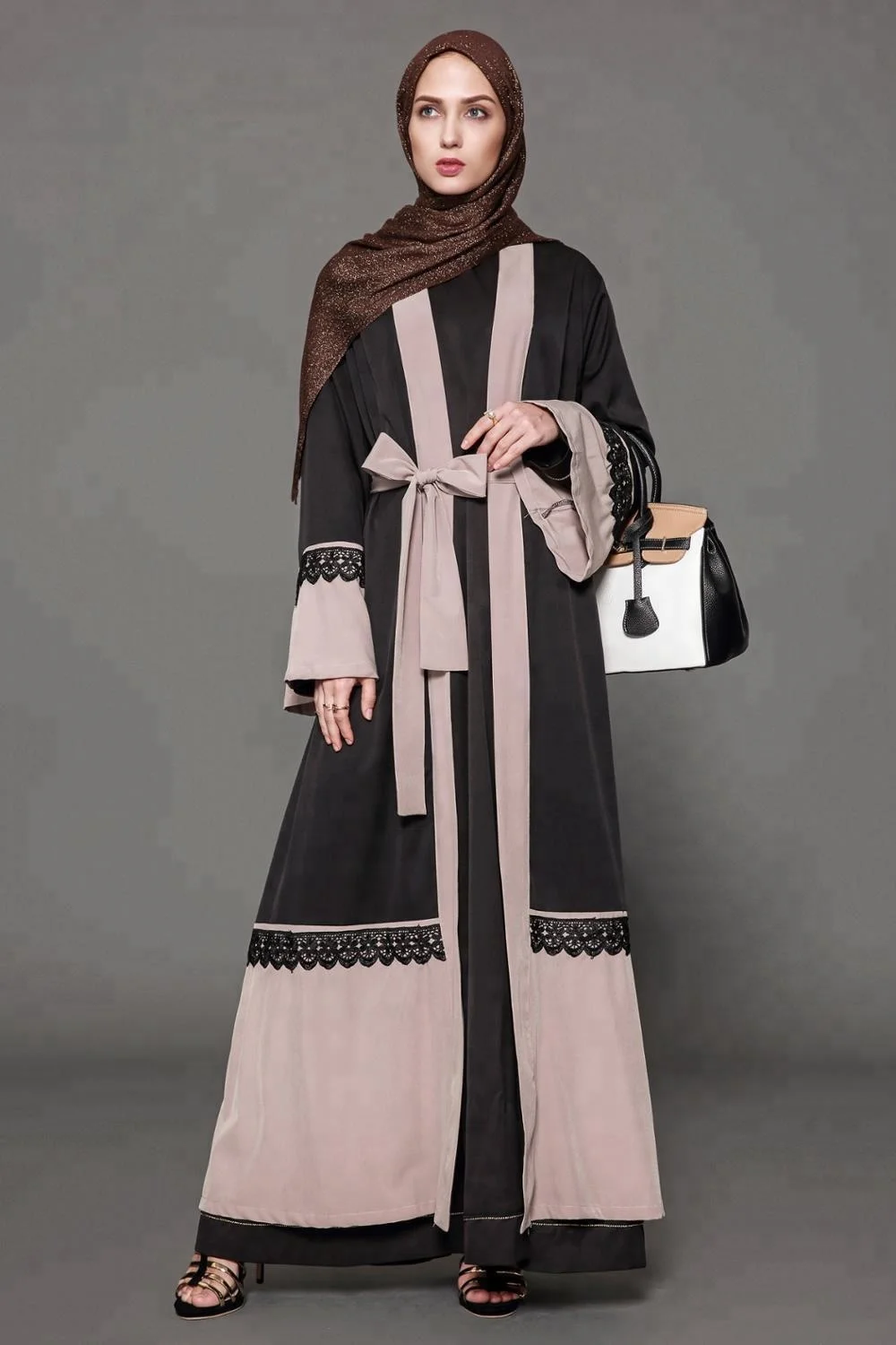 1558 Long Sleeve Lace Trim Indonesia Baju  Muslimah 2022 