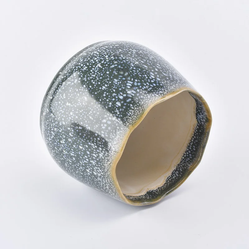 Wave ceramic candle holder glossy candle vessel wedding decor wholesale