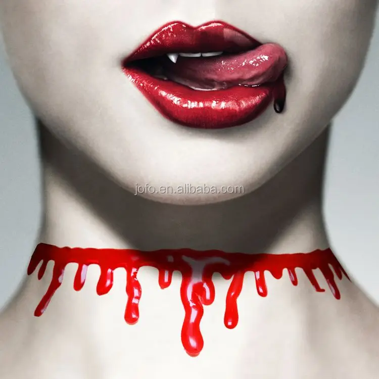 

Halloween Party Bloody Short Necklace Blood Look Vampire Choker Prop for Women