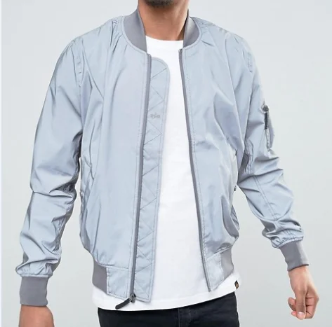 

Factory custom Fashion blank men ma1 flight 3M reflective jacket