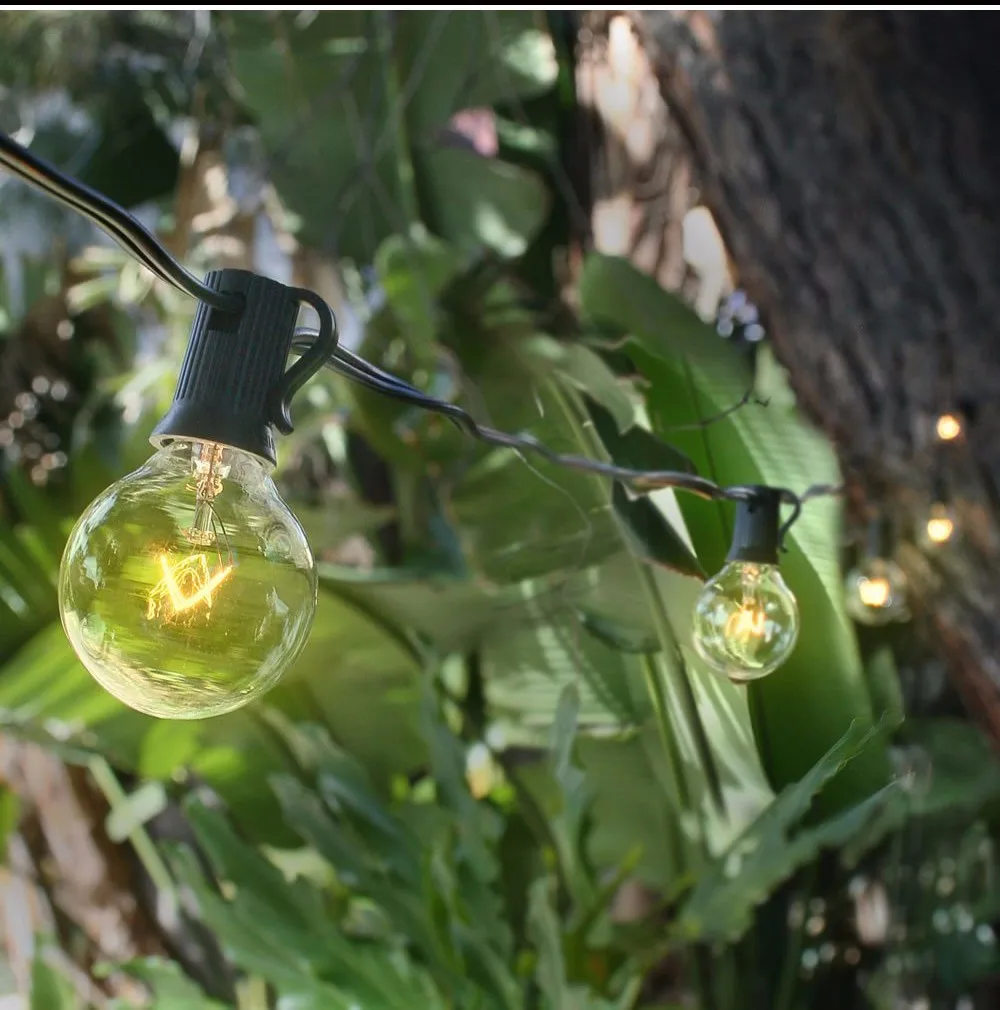 25Ft Globe String Lights with 25 G40 Bulbs Vintage Patio Garden Light