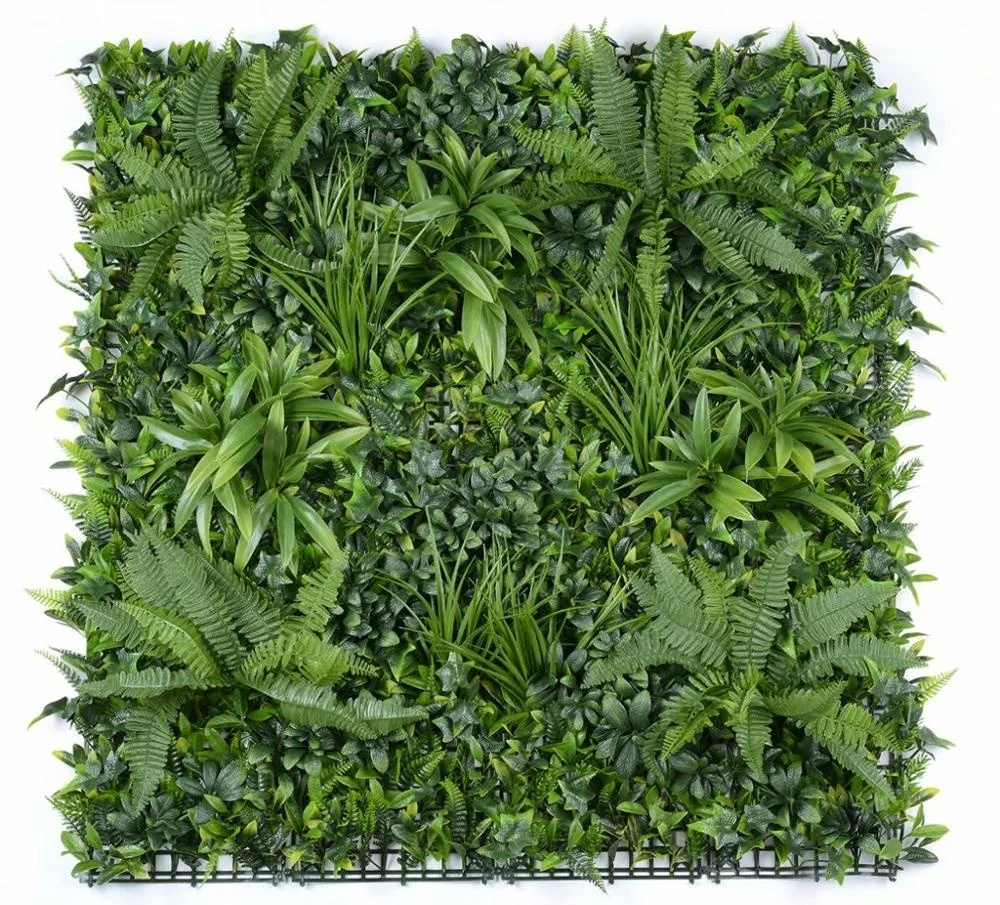 

ultraviolet-proof outdoor green wall artificial module, artificial leaves vertical garden plant green wall panels, Green, as picture show