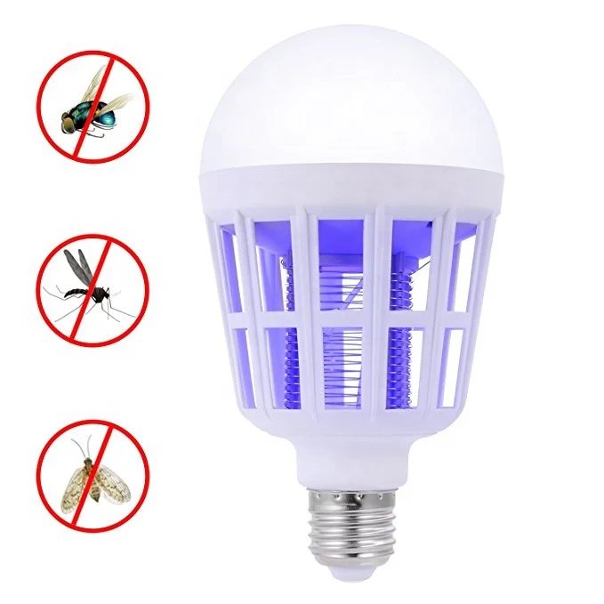 

Mosquito Flies Killer Lamp 9W Bug Mosquito Zapper LED Light Bulb Electronic Insect Fly Killer Lamp Night Light, White