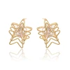 92588 New model design fashion gold plated jewelry 4pcs/set multi layer star shape design insert white diamond stud earrings