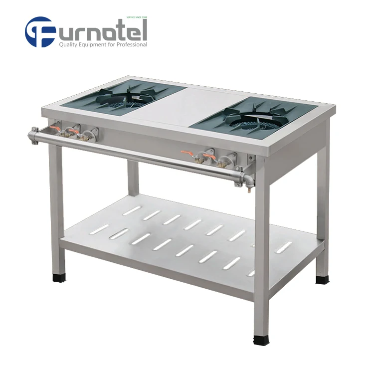 
Commercial Chinese Wholesale Korean Gas Wok 3 Burner Cooking Range With Undershelf 