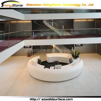 Custom Circular Shape Modern Commercial Lobby Solid Surface Oval