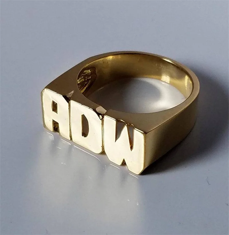 

Men Unisex gift Name Knuckle name ring silver gold plated Word Couples Phrase rings name jewelry, Gold/rose gold/silver