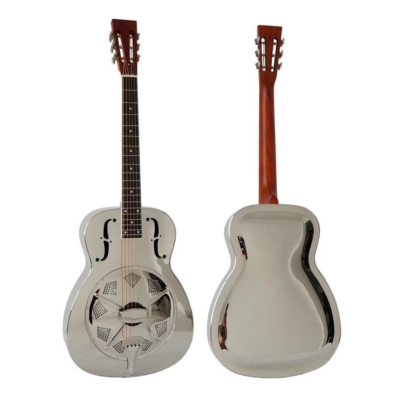 

wholesale aiersi brand Metal body blues slide bulegrass Resonator Guitar, Chrome-plated