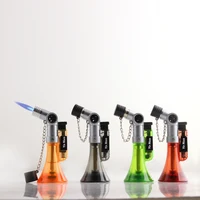 

YN-013 multi-color mixed hair wholesale mini outdoor BBQ windproof horn type welding kitchen small straight gas lighter