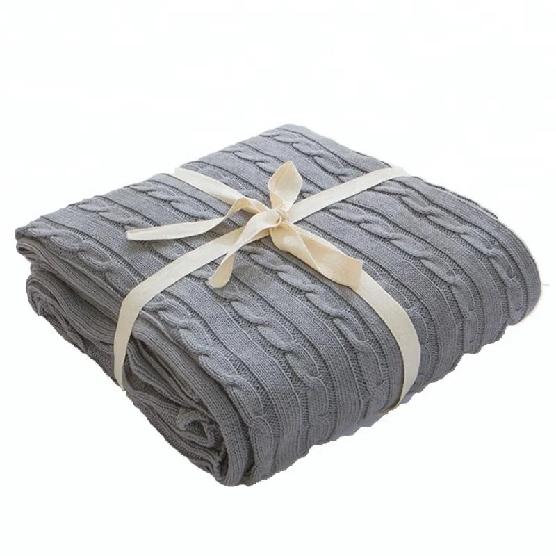 

P18B045BE kids and adults high quality soft cashmere cable design luxurious blanket and carpet