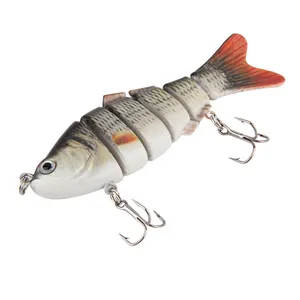 10cm/20g Lifelike 6 Segments Swimbait Fishing Lure Crankbait Hard Bait Fish Treble Hook Fishing Tackle