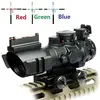 Prism 4x32 Red/Green/Blue Triple Illuminated Rapid Range Reticle Rifle Scope W/ Top Fiber Optic Sight and Weaver Slots