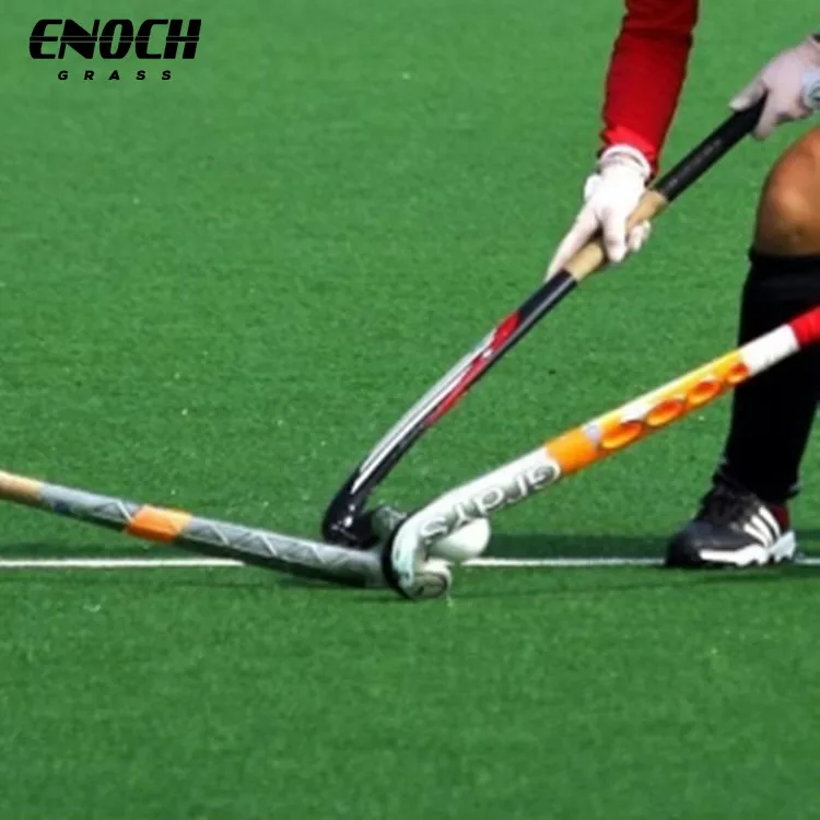 

ENOCH guangzhou manufacture 15mm cricket synthetic grass for hockey court, Dark + light green