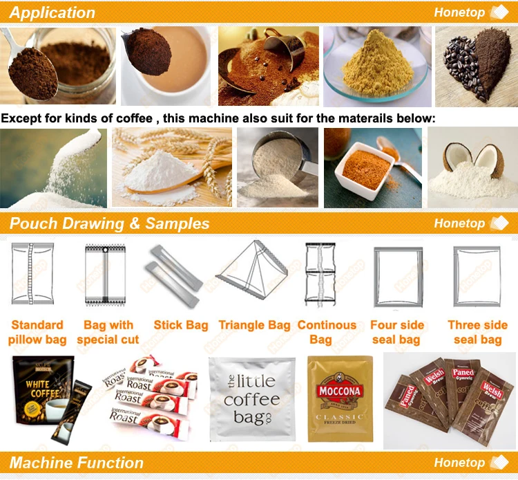 Automatic small drip sachet coffee powder packing machine, vertical instant coffee bag packaging machine price