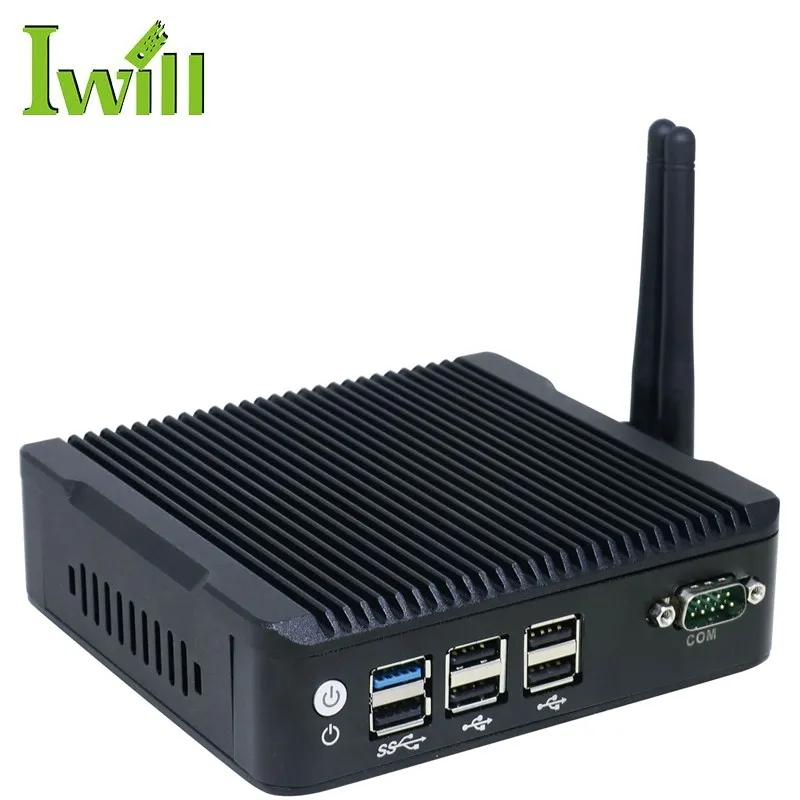 

Ultra low power J1900 quad core fanless industrial 2 ethernet mini pc, Black (any color can be customized)