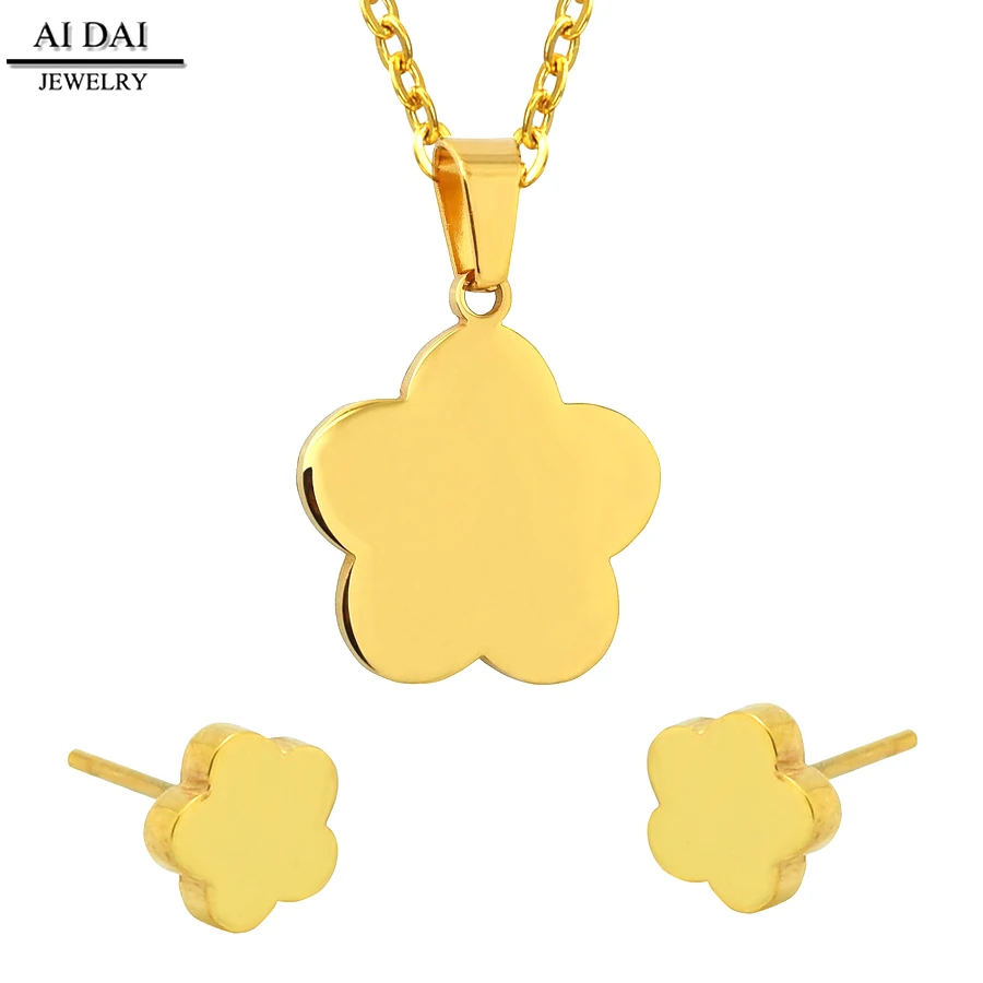 

with Stainless steel simple pendant earring fashion Jewelry for gift gold filled jewelry sets