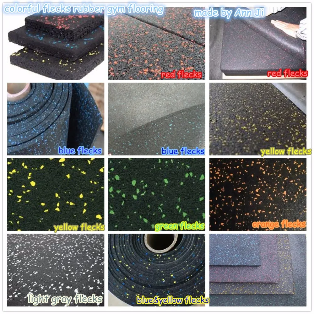 colorful flecks rubber gym floor made by Ann