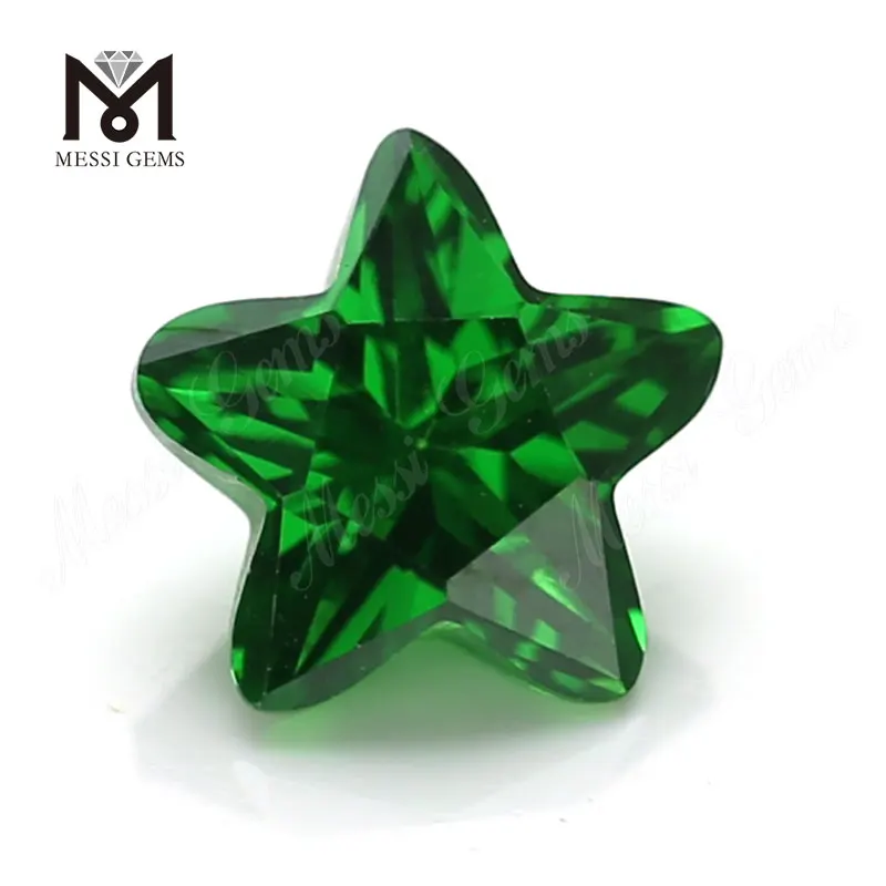 Green Color Star Shape Cubic Zirconia Stones 3 * 3-12 * 12mm CZ til smykker