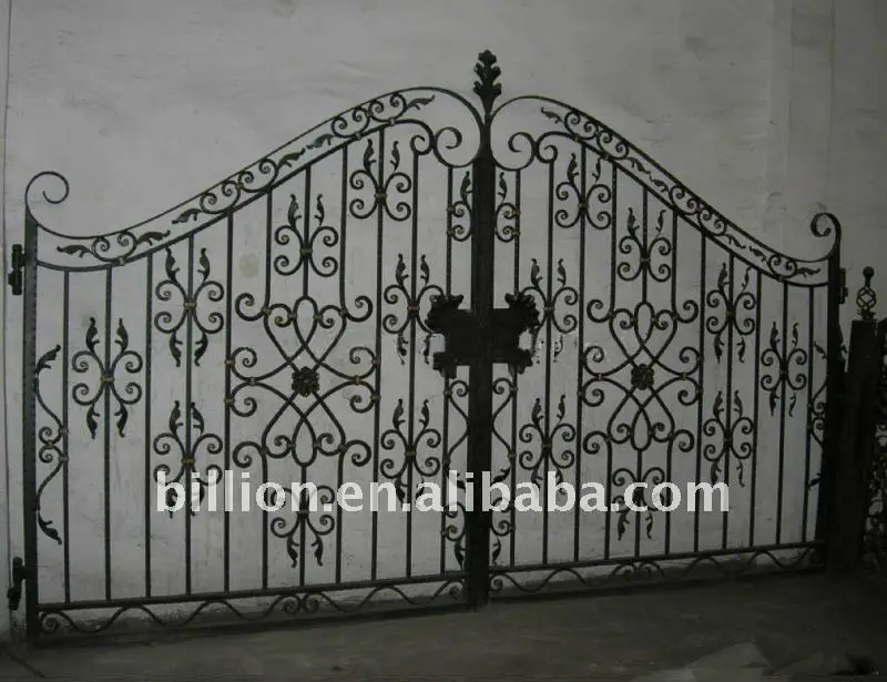 China Manufacturer Hebei Factory Hand Hammered Wrought Iron Single Gate