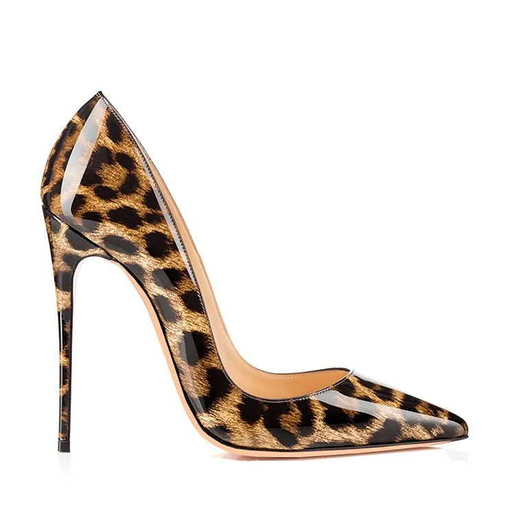 ENMAYER Womens Cloth Material Leopard Shoes Thin High Heels Party&Wedding Open Toe Pumps 