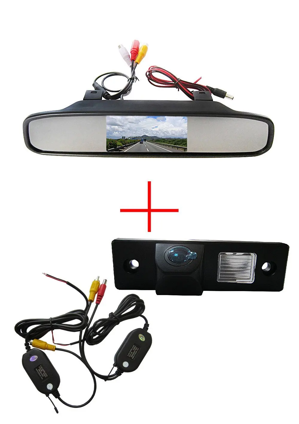 Wireless CCD Color Car Auto Vehicle HD Back Up Rear View Reverse Parking Camera for CHEVROLET Epica Lova Aveo Captiva Cruze Matis Lacetti Spark BUICK GL8 EXCELLE HRV,with 4.3" Screen Car Vehicle Rear view Mirror Monitor for DVD/VCR/Car Reverse Camera(DC 12V / PAL / NTSC / 2 Ways Video Inputs)