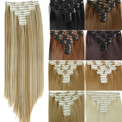 

Cheapest Clip in Hair Extensions Synthetic Hair Fiber Clip on Hair Extensions