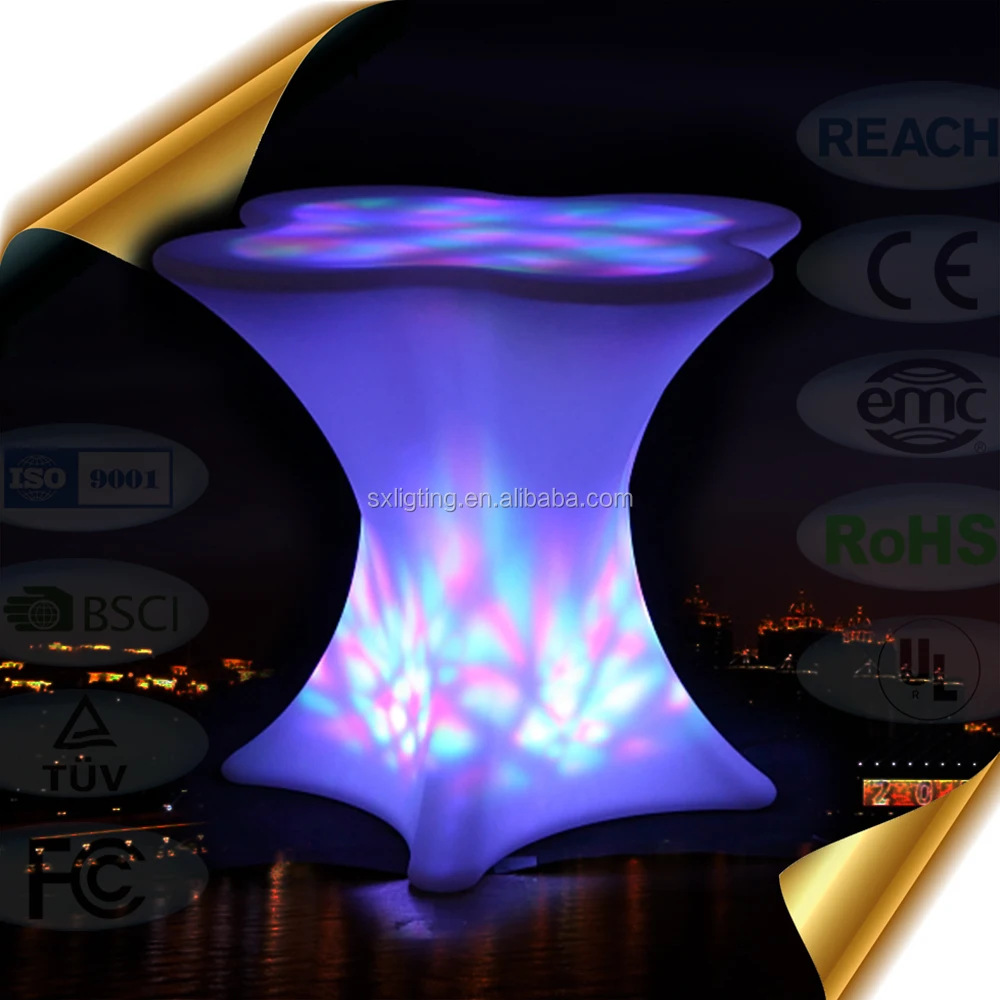
RGB Color Changing LED Furniture / Glowing Outdoor LED Coffee Table with Lithium Battery 