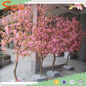  Guangzhou Wedding Decoration Pink Artificial Silk Cherry 