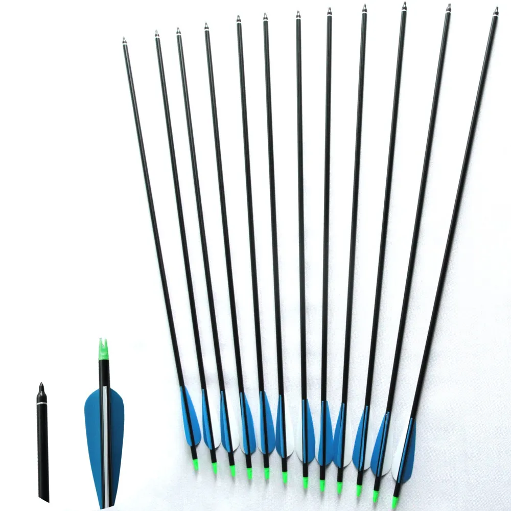 Super September 30" Archery Bow Arrow Aluminum 500 Spine With Plastic