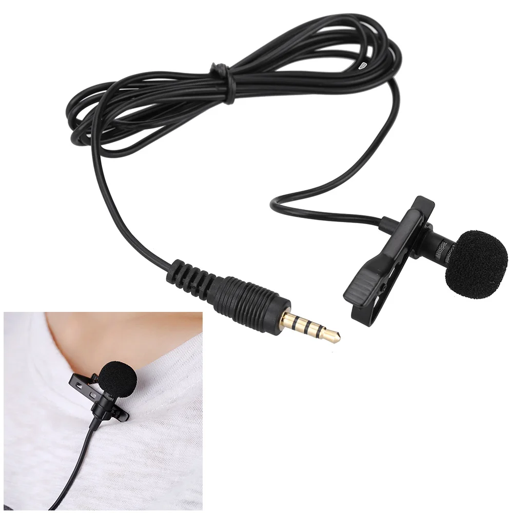 

Mini Portable Clip-on Lapel Lavalier Hands-free 3.5mm Jack Condenser Wired Microphone Mic for iPhone Smartphones Laptop D3271
