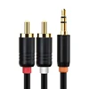 Free Shipping Male to Male 3.5mm 2RCA Splitter Y AUX Audio video Cable