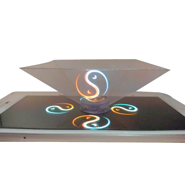 

Newest Holographic Mobile Phones for smartphone Projector 3d holographic pyramid, Black and clear
