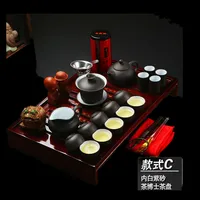 

2019 Hot Sale Yixing Ceramic Kung Fu Tea Set Solid Wood Tea Tray Teapot 27-piece