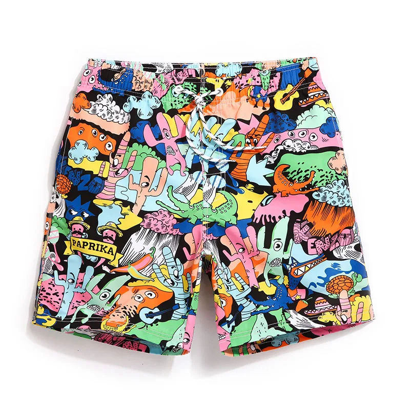 

Wholesale Men Shorts For Beach Cartoon Animal Print Low Swimwear Waterproof Plus Size Volleyball Shorts Swim Trunks with Pockets