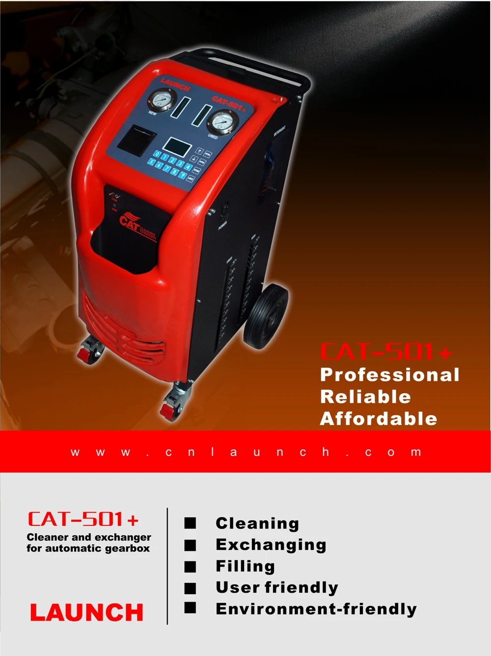 Auto Transmission Flush Machine Launch Cat 501 Auto Transmission